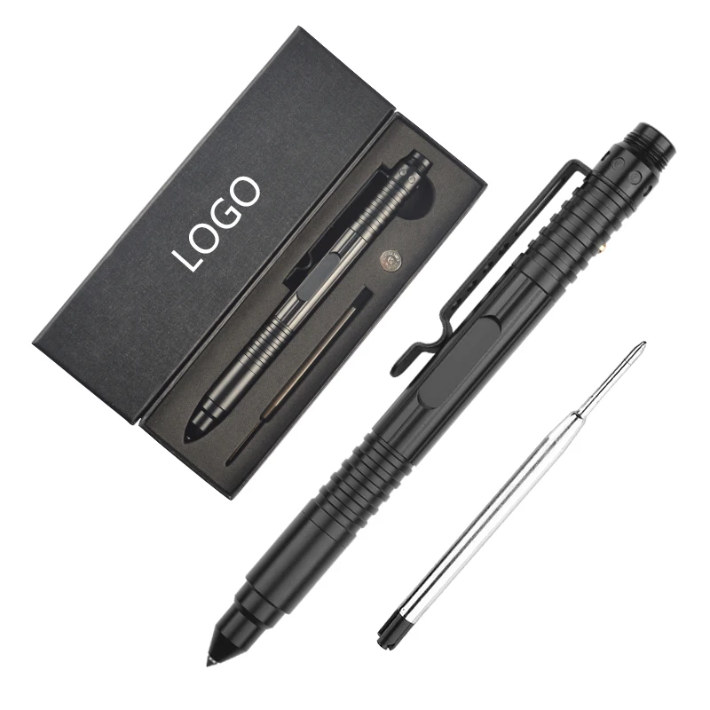 Горячая Распродажа, ручка из алюминиевого сплава, тактическая ручка для письма со стеклянной вспышкой