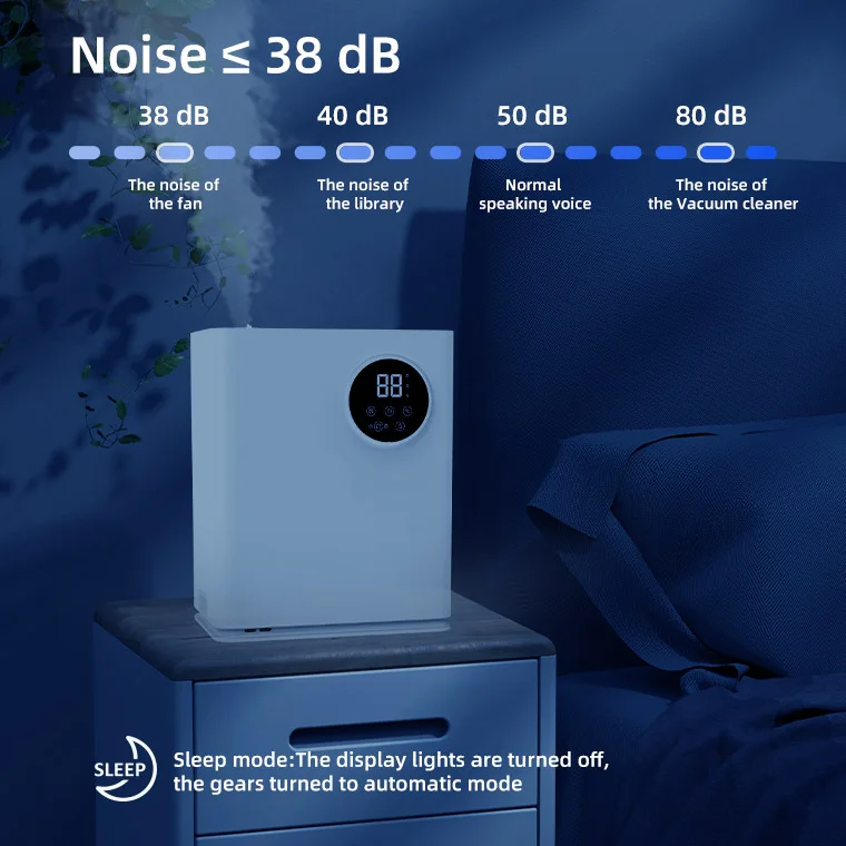 Ultrasonic cool & warm mist UV lamp sterilization remote control 4.5L top fill design sleep mode household humidifier