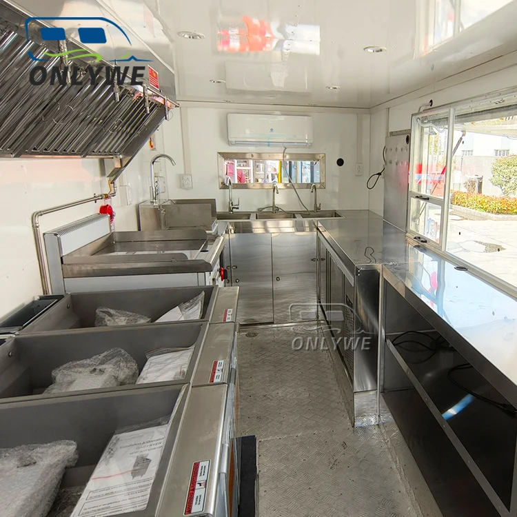 Commercial 16 FT Square Mobile Food Truck Trailer Fully Equipped Australia Standard Certificate Concession Trailer For Sale