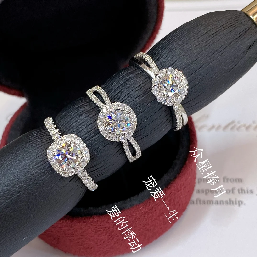 Индивидуальные высококачественные кольца GIA сертификат 0 5 Ct бриллиантовое 18-каратное Золотое кольцо для помолвки Свадебный Подарок на годовщину