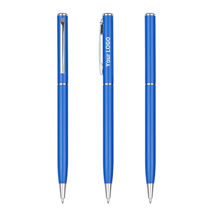 black white with silver or gold trim Slim Twist Ballpoint Pen Ink Business Banner Pen Novelty Advertising Gift