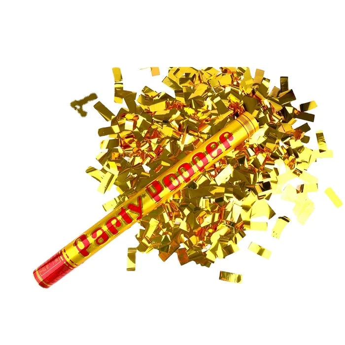 Custom Logo Metallic Confetti Cannon Sustainable Party Paper Poppers Wedding Shooter
