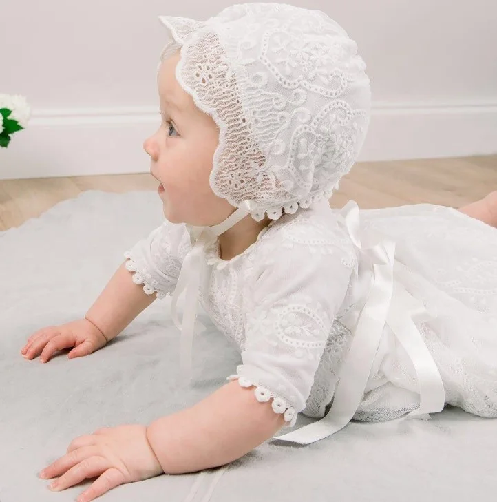 new born baby christening dress puffy Flower Bow Girl Dress Party Birthday wedding princess white Girls%27 baby baptism Dresses+