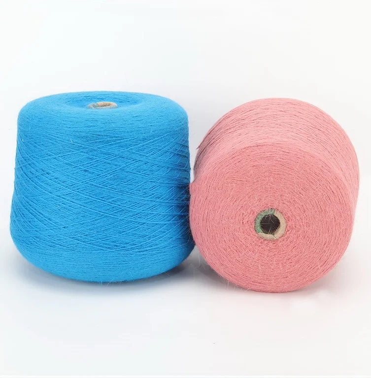 13.5nm/2 50% Angora Rabbit Velvet Nylon Blended Mink Yarn fluffy ultra silky plush animal feather fur yarn for machine knitting