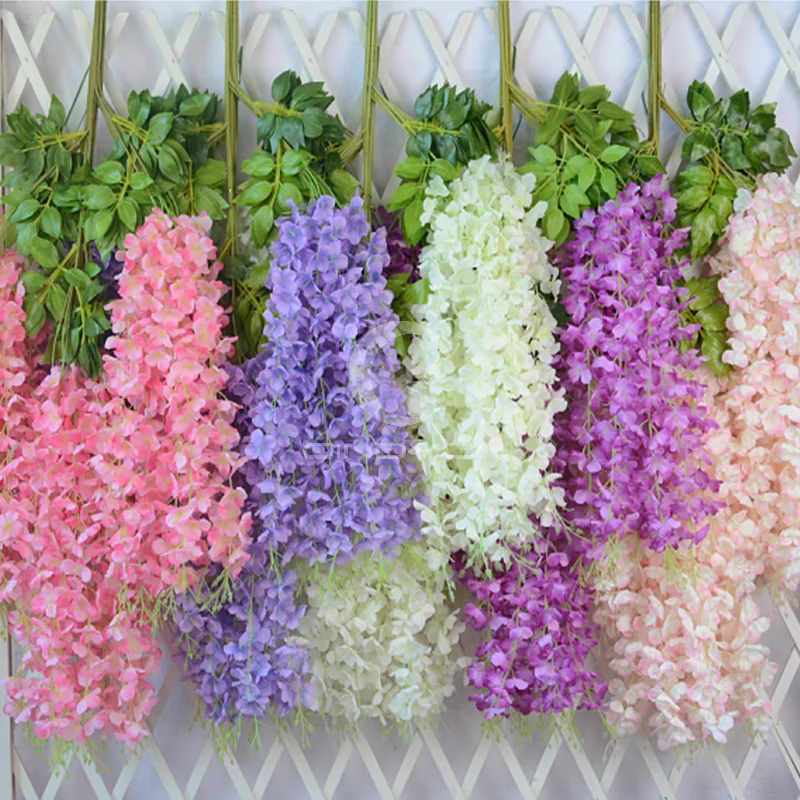 Artificial Wisteria Long Wisteria Hanging Flowers Bush Flowers Hanging Flowers Garland Vine for Wedding