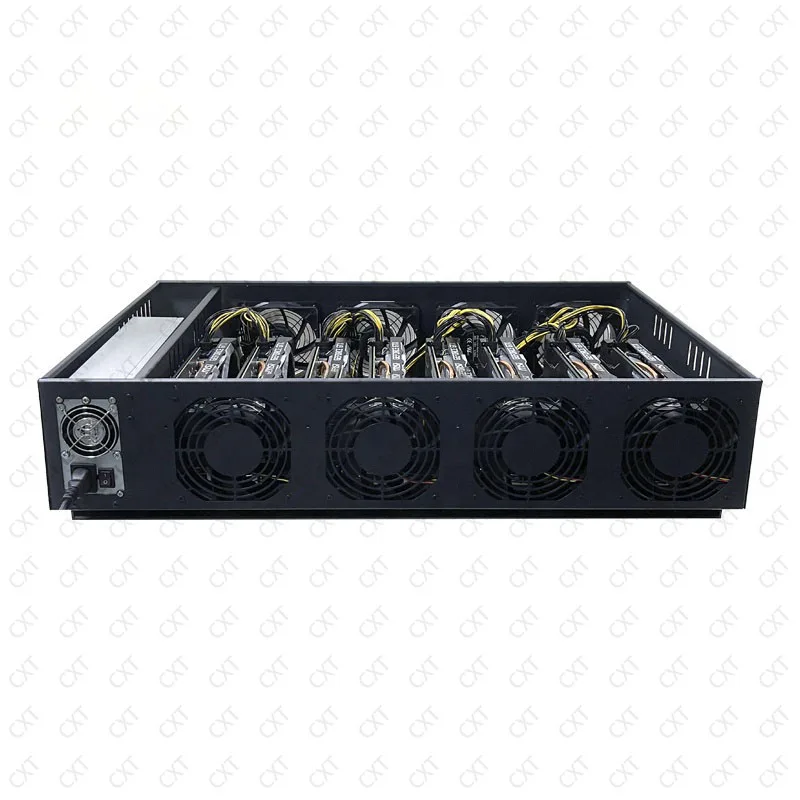 gpu server case 70mm spacing silent 8 gpu case frame full set with 2000w power