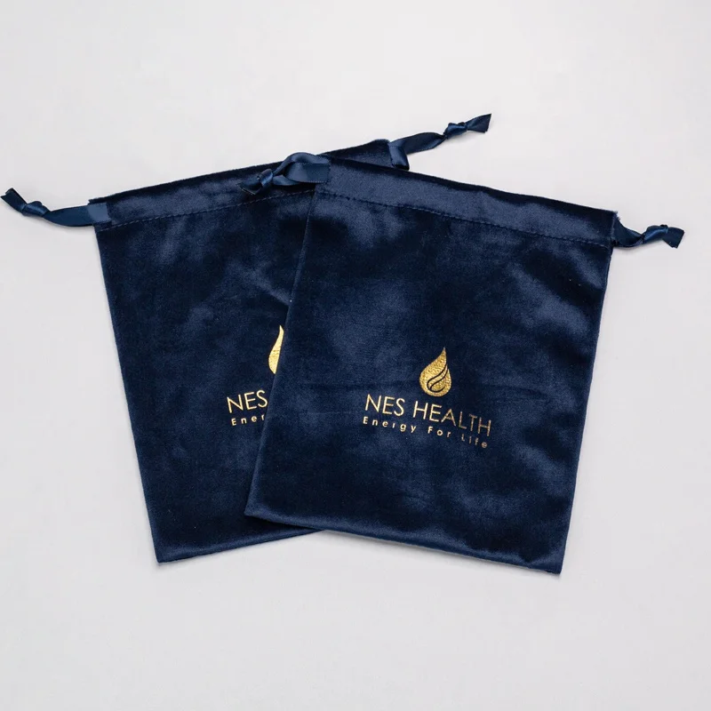 Custom logo printing Embossed Logo Soft Light Blue Plush Velvet Pouch Packaging Velvet Pouch for Handbags shoes clothes dust bag