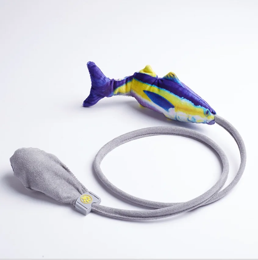 New Automatic Product Creative Cat Stick Simulation Beating Fish Interactive Pet Plush