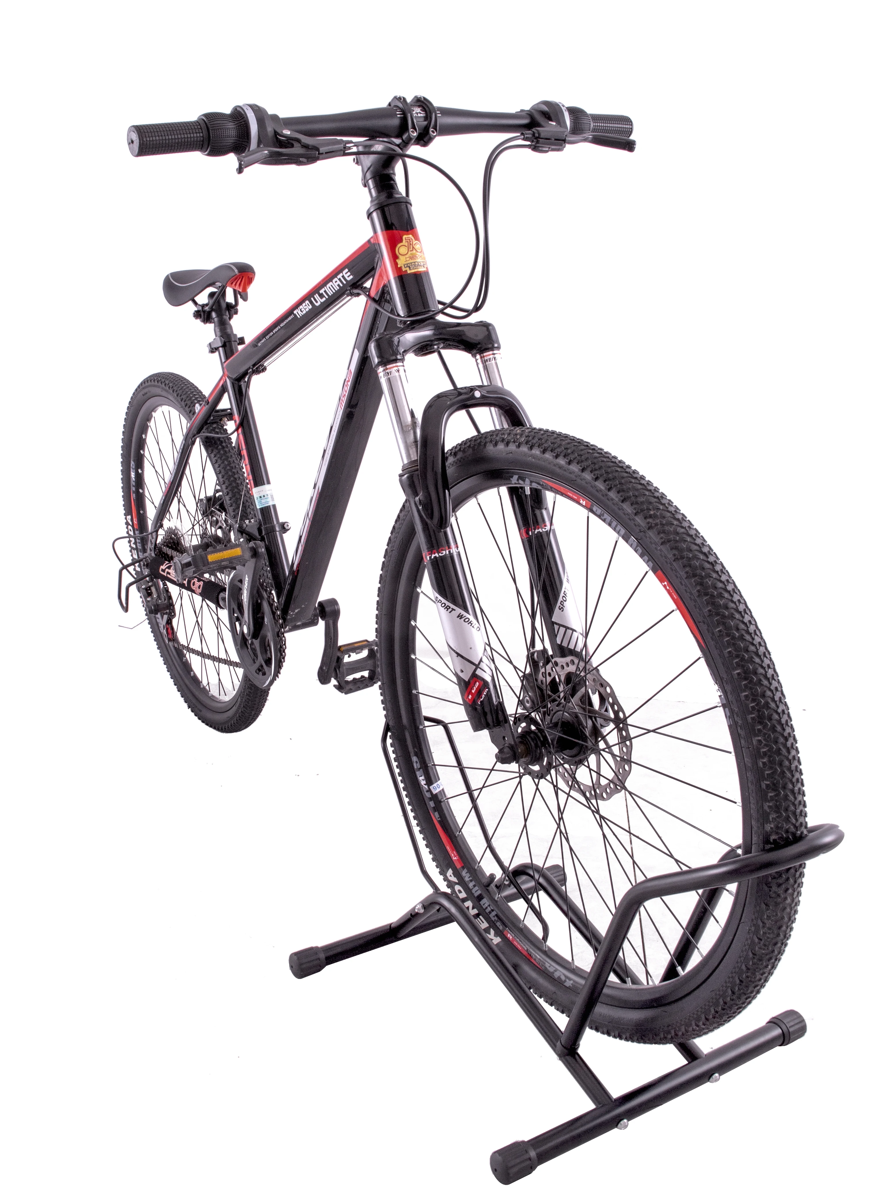 Bicycle Storage Stand Floor Type Indoor Outdoor Steel Parking Rack Stand Mountain and Road Bike Accessories