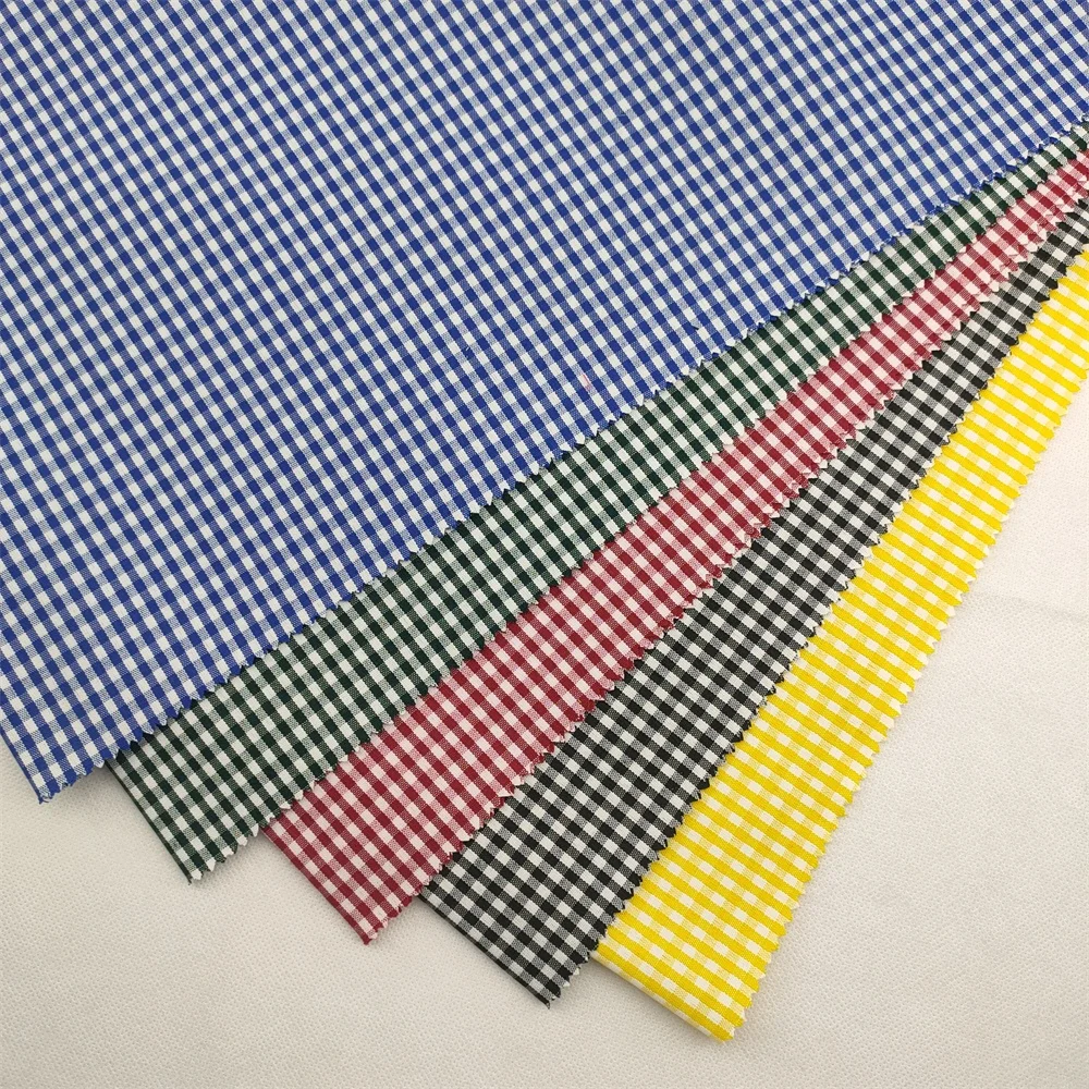 China Wholesale Cheap Price Gingham TTC Cotton Check Shirt Fabric