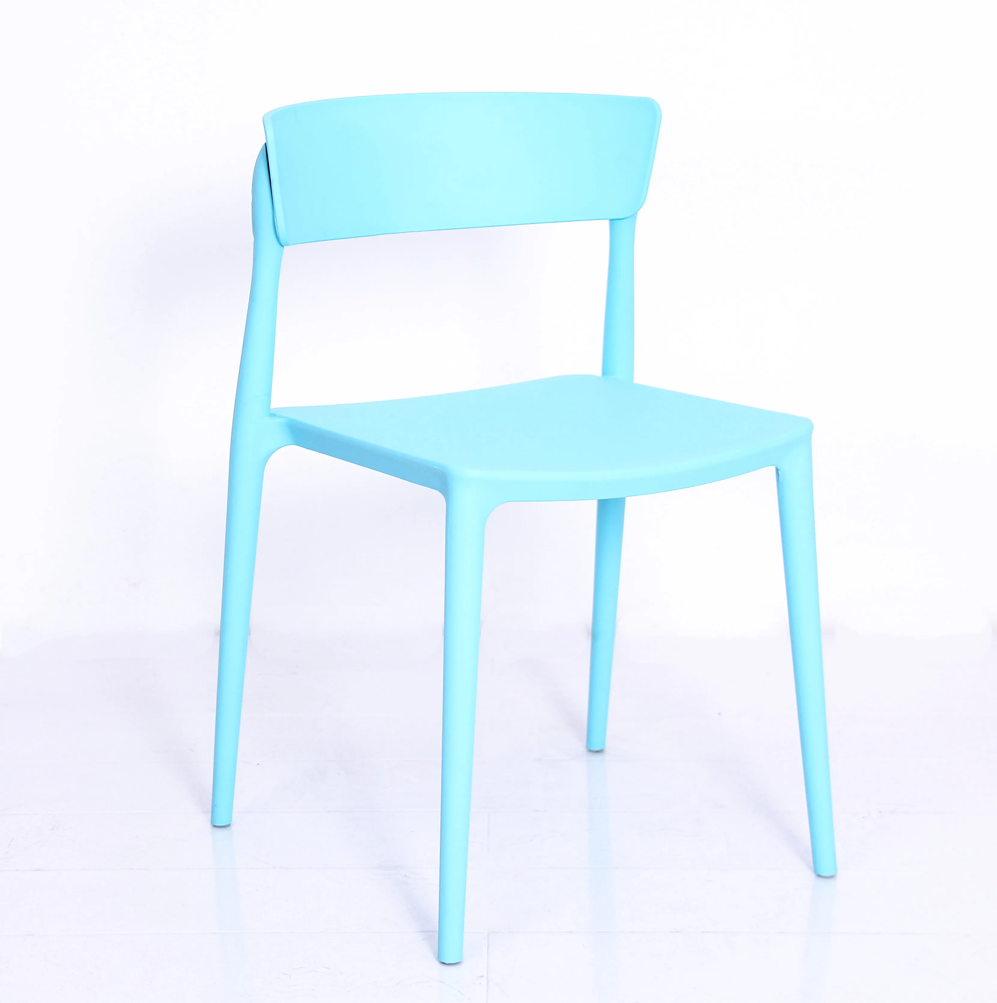 Scandinavian Home Furniture Outdoor Modern Restaurant Kitchen Armless Grey Stacking Stackable Plastic Chair for Dining Room