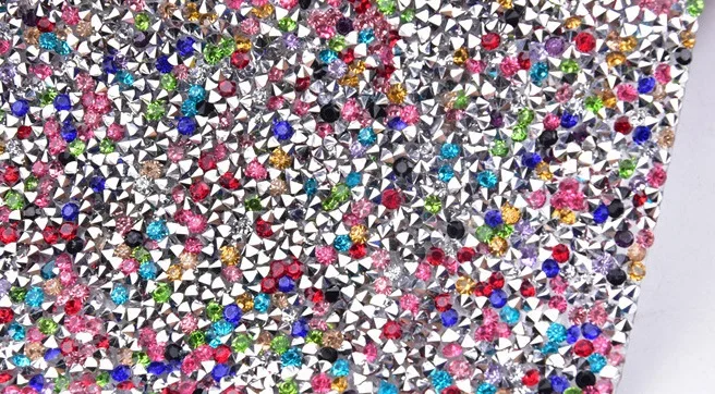 24*40Cm Adhesive Rhinestone Mesh Sheets Hot Fix Crystal Rhinestone Mesh Trimming