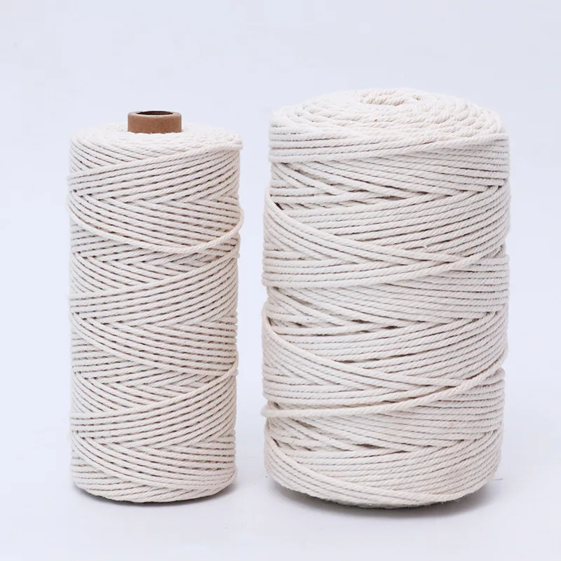 Factory Halyard Cotton Rope 15m 30m 50m Round Cord Flag Line 100%Cotton Braided Halyard Rope