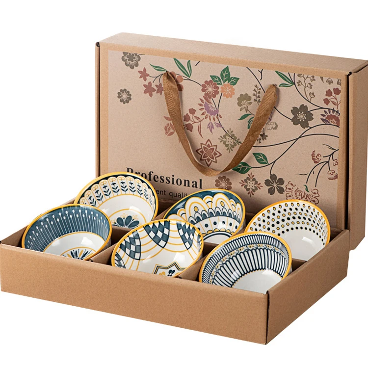 High quality retail tableware sets gift ceramic bowl and plate dinnerware set with gift packing