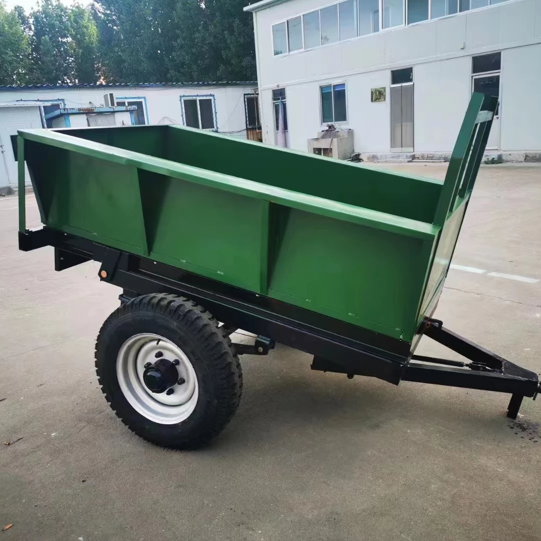 1-3 ton  compact farm tractor tandem hydraulic tipping agriculture trailer for sale