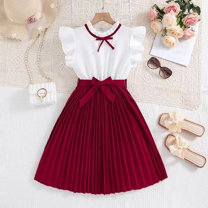 Trending 6 8 10 12 Years Teenage Girls Clothing Elegant Teen Dresses Graduation School Uniforms Dress for Kids Children Clothes