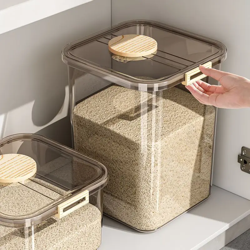 Transparent Rice Bucket For Household Useinsect-proof And Moisture-proof Storage Box For Rice Container