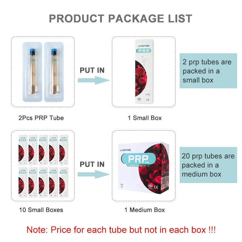 Prp tube platelet sodium citrate acd gel biotin prp tube for hair loss