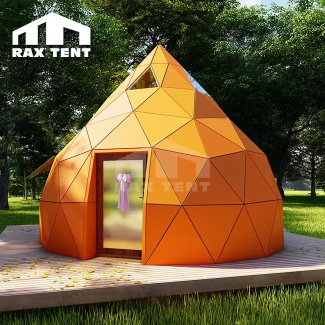 Luxury Geodesic Dome Tent for Glamping and Family Resort with Tempered Glass Bay Window