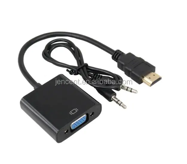 Кабель-адаптер 1080P HDTV o VGA, преобразователь vga «штырь HDTV-гнездо» с аудиокабелем aux 3,5 мм