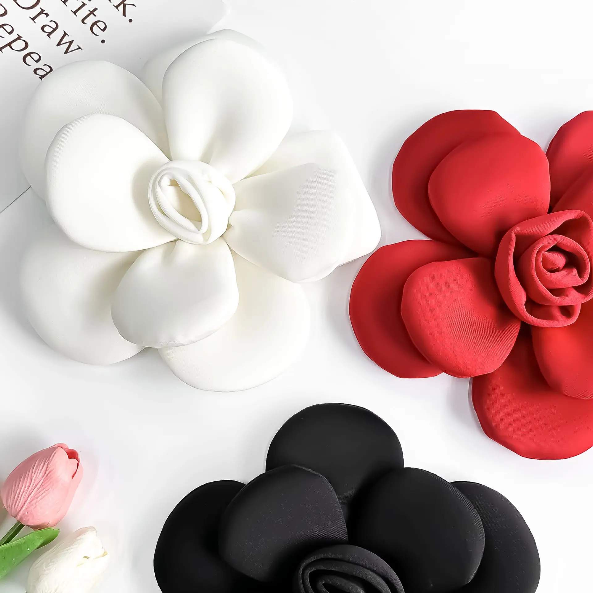 LS007 European American 3d Flower Pin Dress Clothing Accessories Camellia Handmade Petal Decoration Wedding Dress Applique