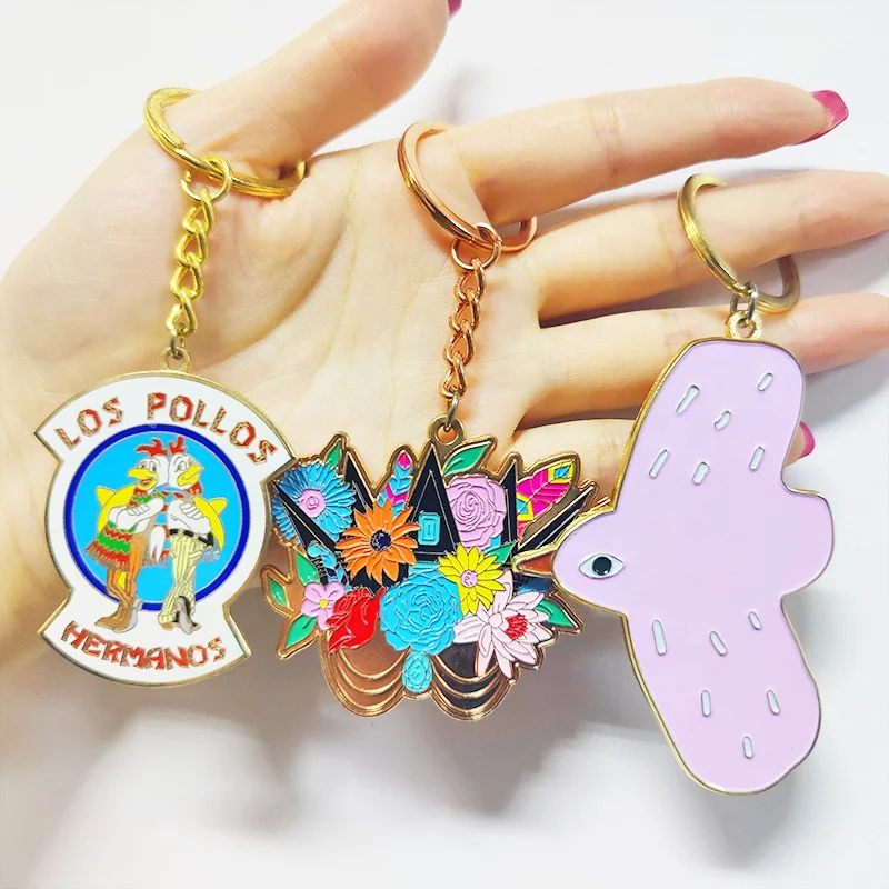 China Manufacturers Zinc Alloy Iron Metal Custom Made Personalized Metal Hard Enamel Keychain paint keychain