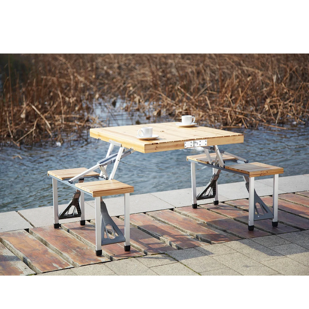Портативный пластиковый деревянный складной стол для пикника и кемпинга и деревянный стул