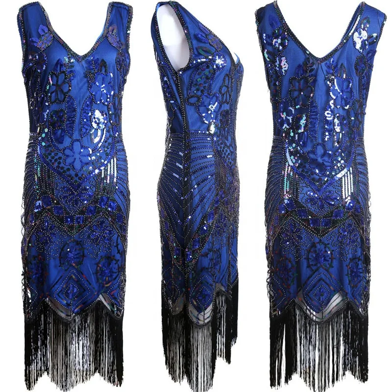 YIZHIQIU 2020 gown evening sequin beaded long fringed dress