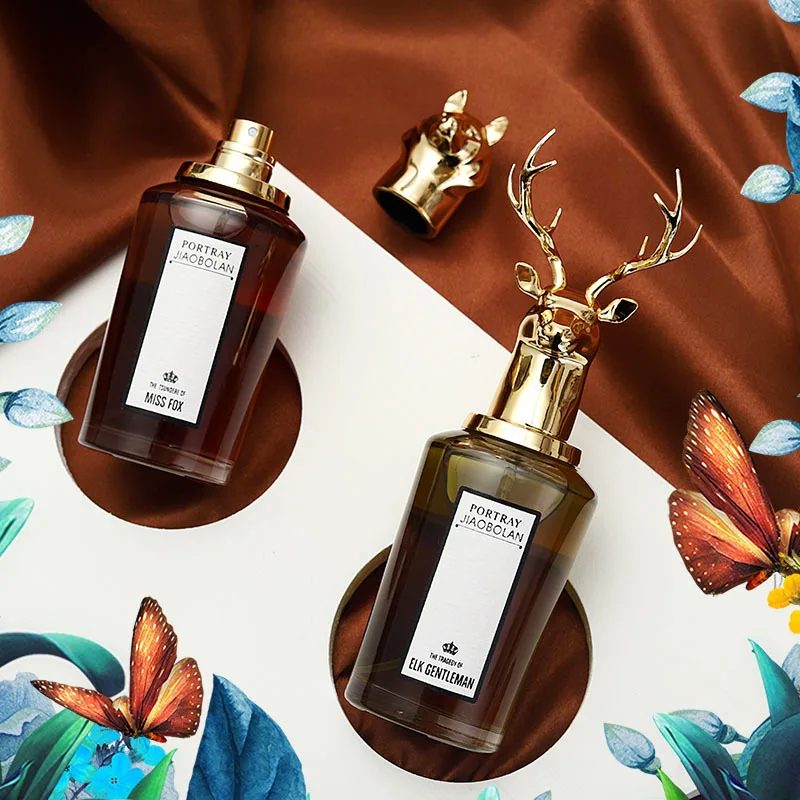 Glass perfume bottle 75ml  transparent  empty Twelve zodiac bottle beast head cover