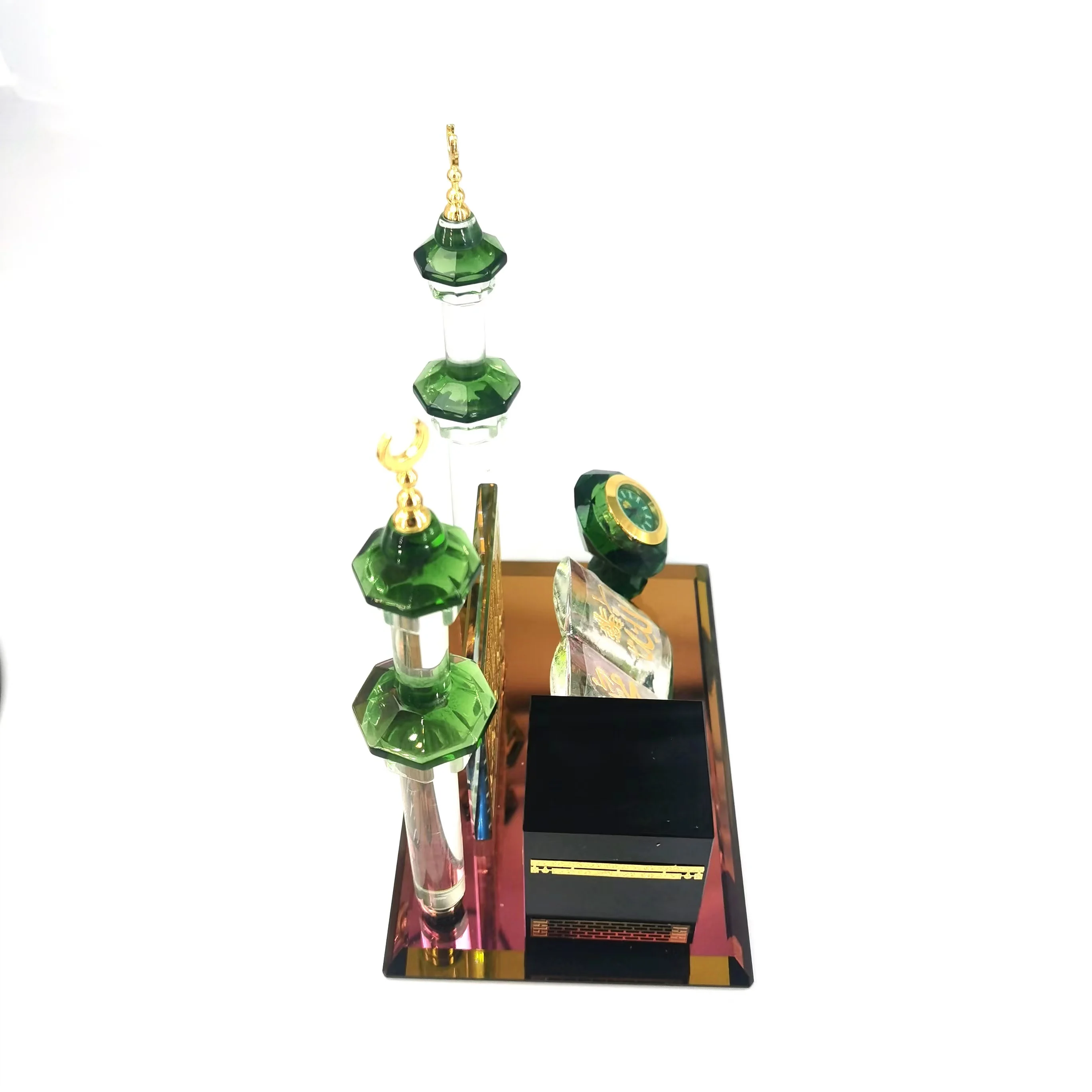Makkah Glasscrystal glass ornament book  clock tower  Islamic customized souvenir for gift crystal craft