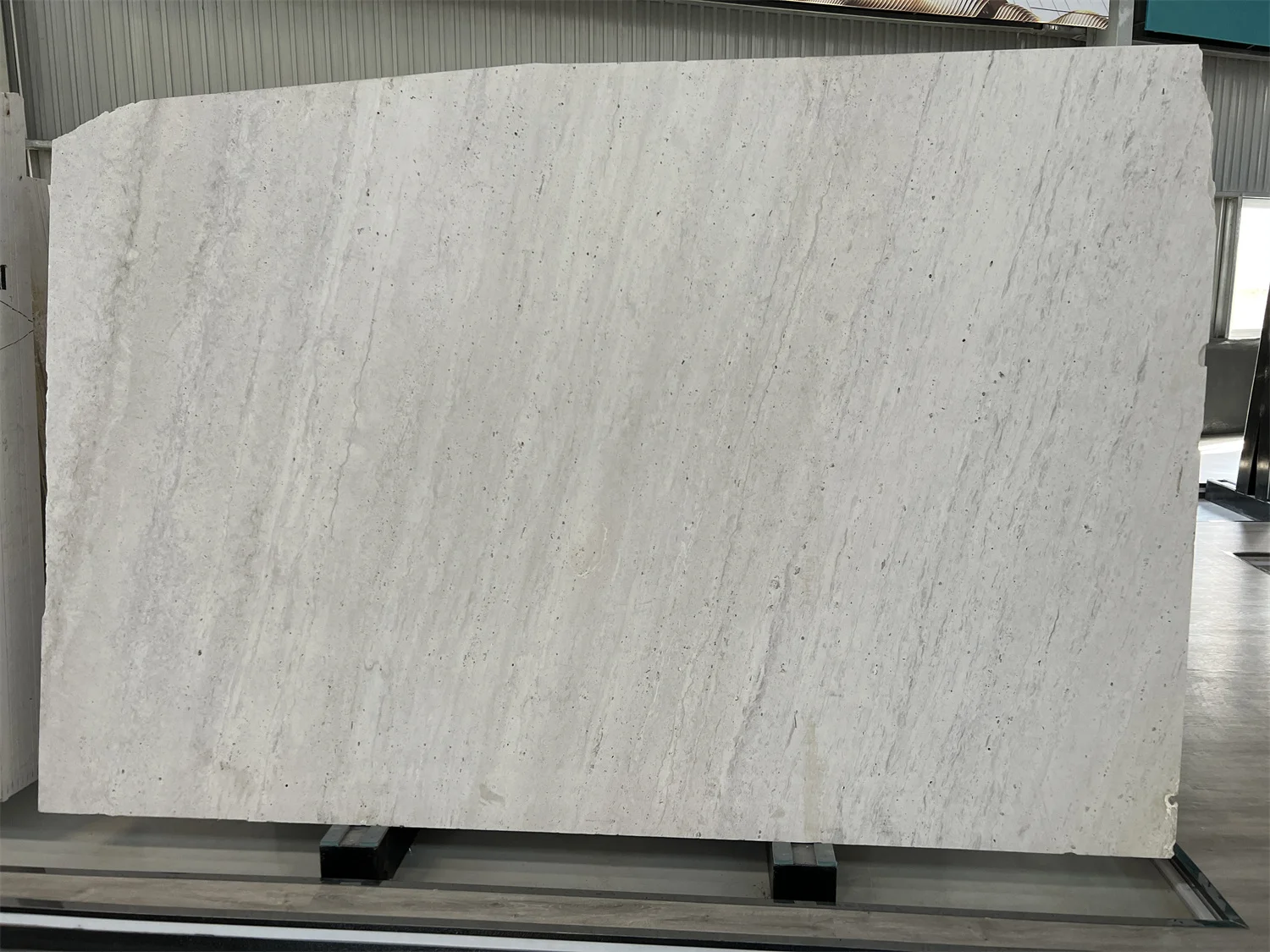 Factory Price Honed Oriental Light Pure Grey Travertine Slab For Interior Exterior Floor Wall Tiles