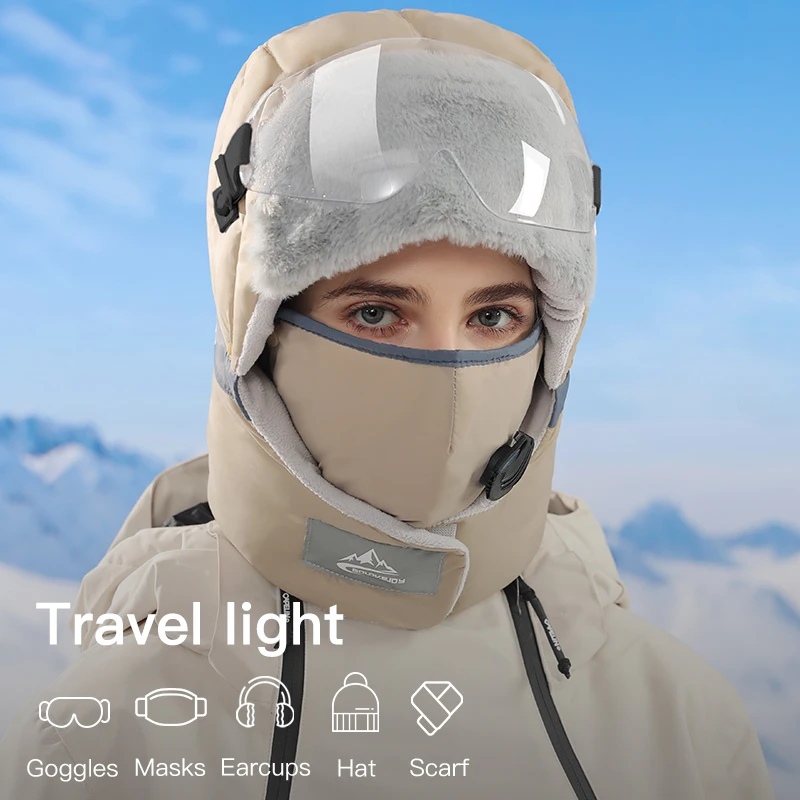 REXCHI DMZ92 Unisex Winter Knit Bomber Hat Russian Ushanka Cossack Trapper Pilot Aviation Cap Hats