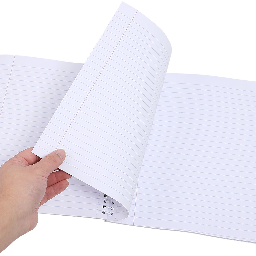Factory Custom Spiral Notebook 100 200 pages 70gsm Offset Extra White Paper Ruled Line A4 School Exercise Book Composition Book