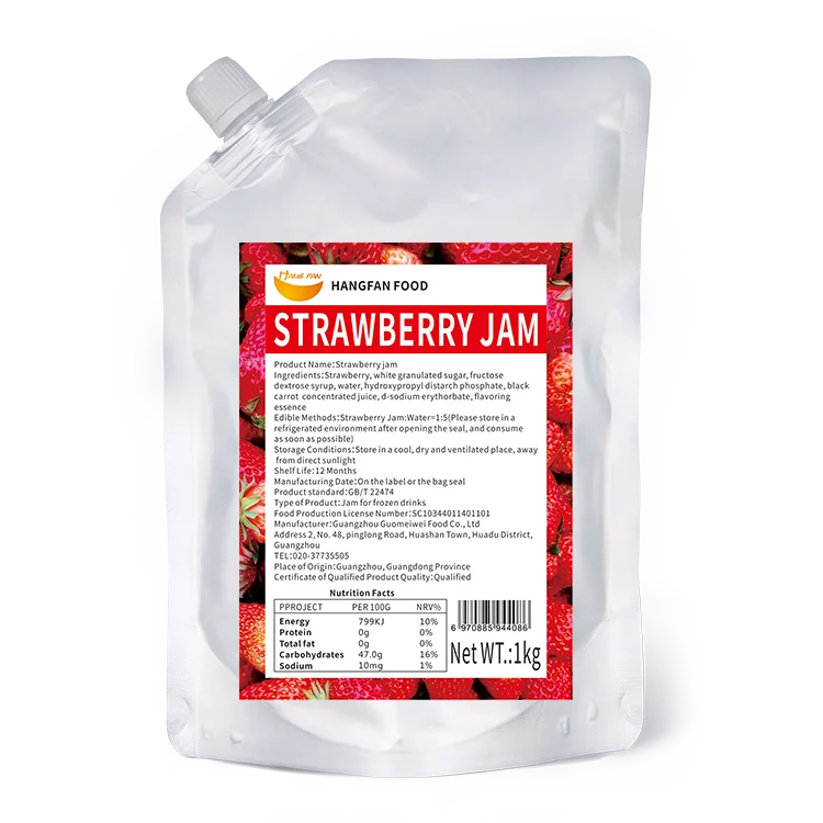 
Hot Sale Beverage Milk Tea Raw Material Strawberry Jam Fruit Juice Making Tea 