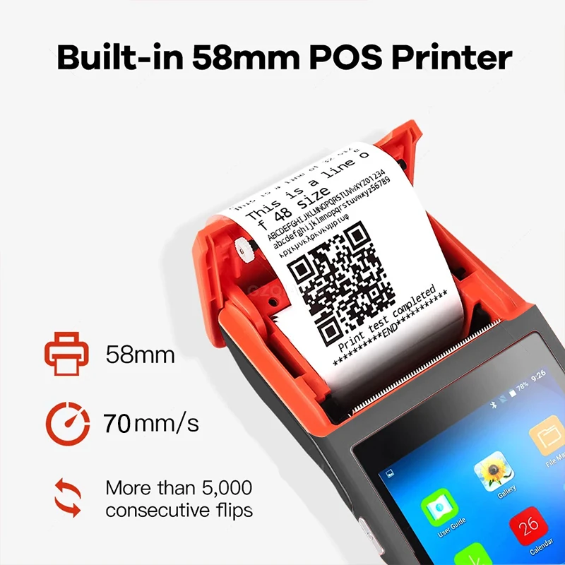 Android11 Mobile Handheld Terminal Machine with Printer Touch Screen Point Of Sale Systems Pos System All In One