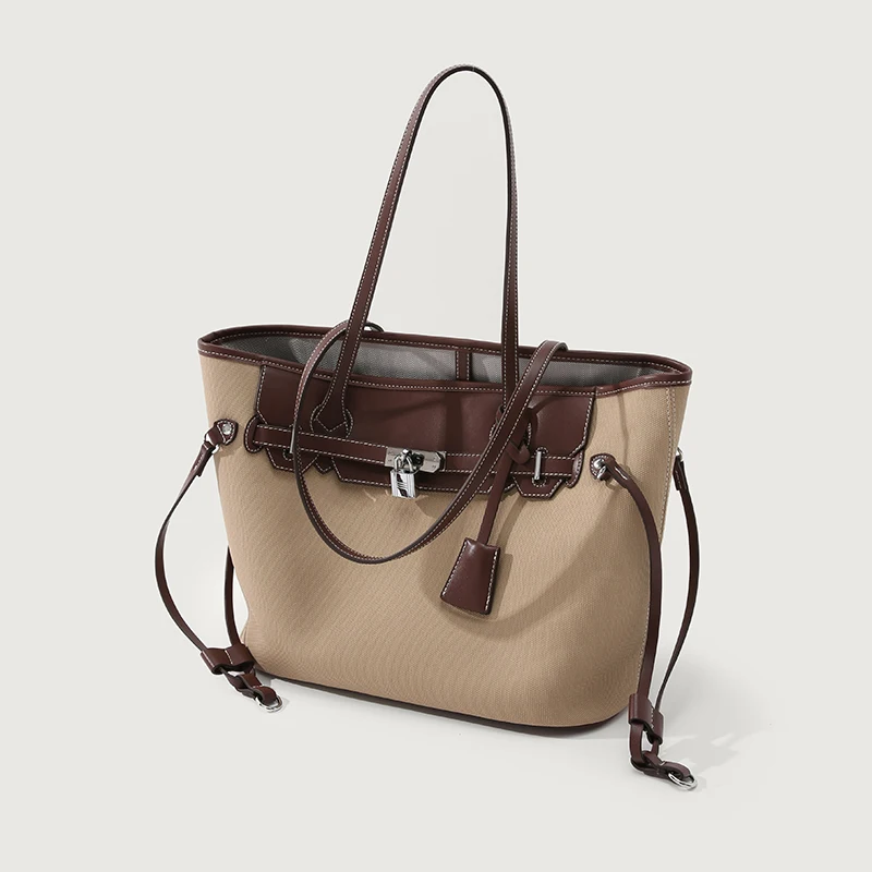 2023 Wholesale Fashion Luxury Vegan leather Metal Decoration Women Shoulder Bags Tote Bag Handbags for Ladies