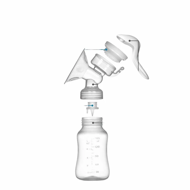 OEM Wholesale Manual Breast Pump Soft Breast Feeding Pump Bpa Free Silicone For Baby Pink Compact Round Shape Small Baby Bottle