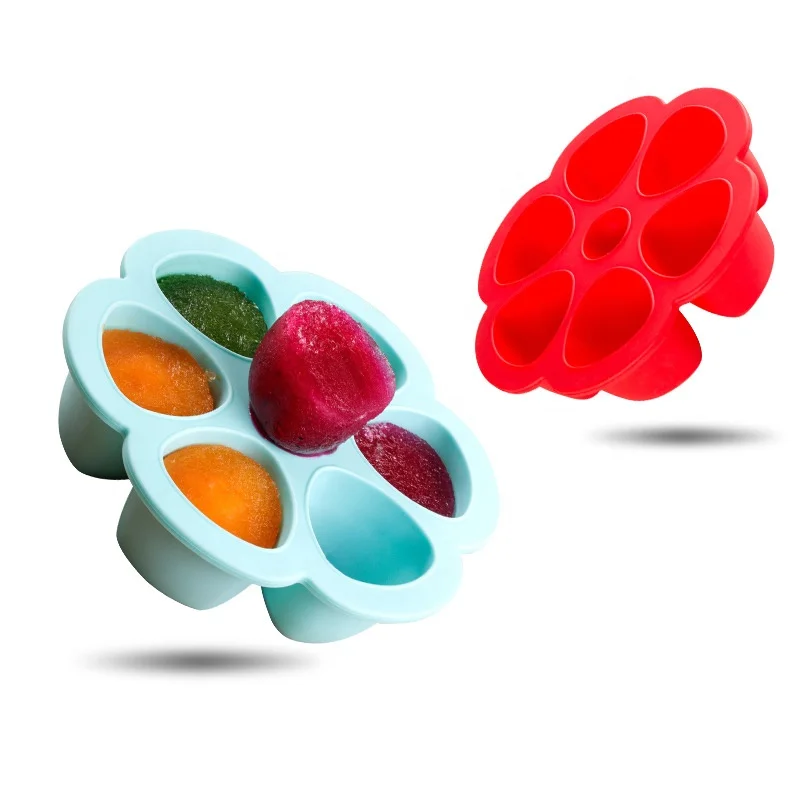 6 Hole Baby Food Container Fruit Storage Box Cup Cake Mold Cavity Silicone Baby Food Storage Container