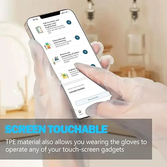 Factory Wholesale TPE HDPE PE Powder Free for Food Household Cleaning Plastic Disposable Vinyl Gloves