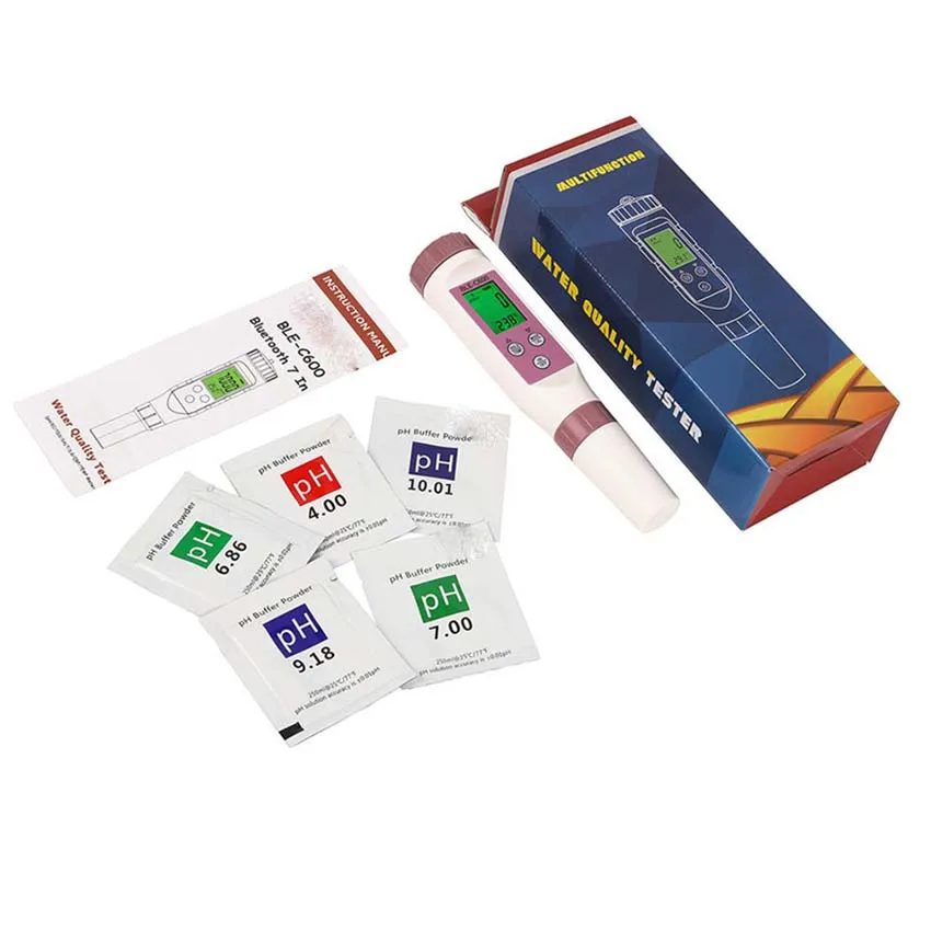 7-in-1 Bluetooth water quality tester APP controls ORPTDS salinity ph meter to detect laboratory aquariums