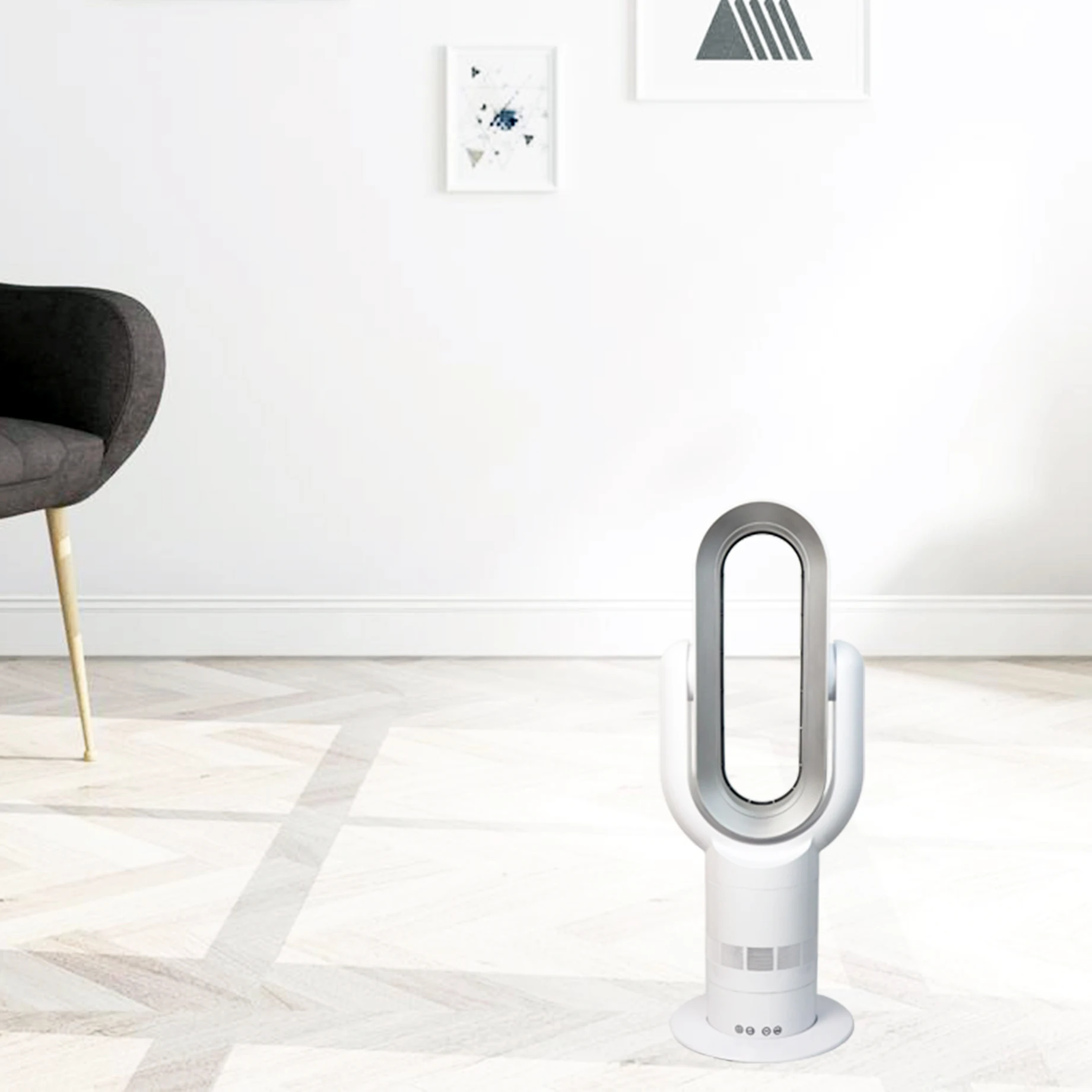 Wholesale price household electric vaneless cooler fan air cooling and heating desktop bladeless fan