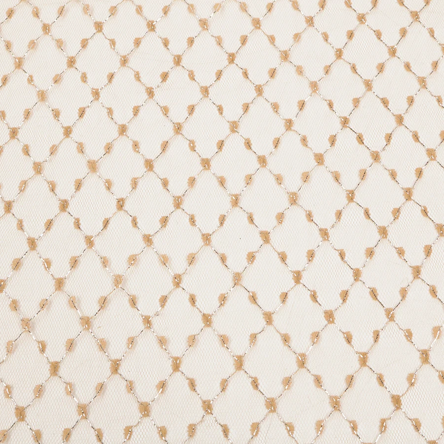 Luxury Orange Shiny Cross Transparent French Lace Tulle Fabric for Party Wear Dresses For Women