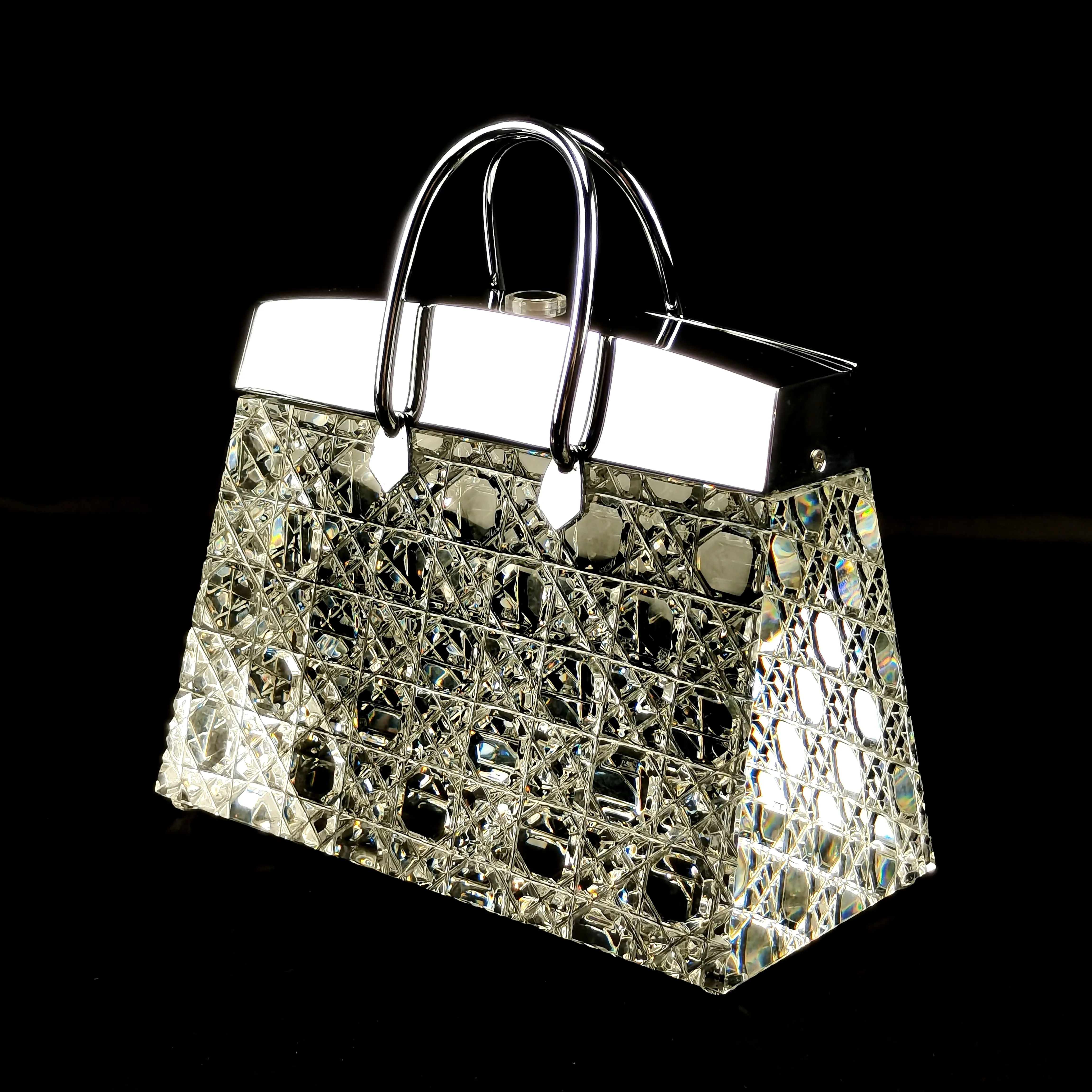 Modern Luxury Bedroom Portable charging mode Crystal  bag Table Lamp  decorative  for home villa hotel ornament