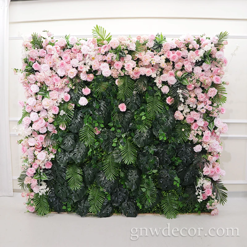 GNW Wholesale Flores Artificiais Floral Backdrop Restaurant Decoration Wedding Party Events Artificial Wall Flowers