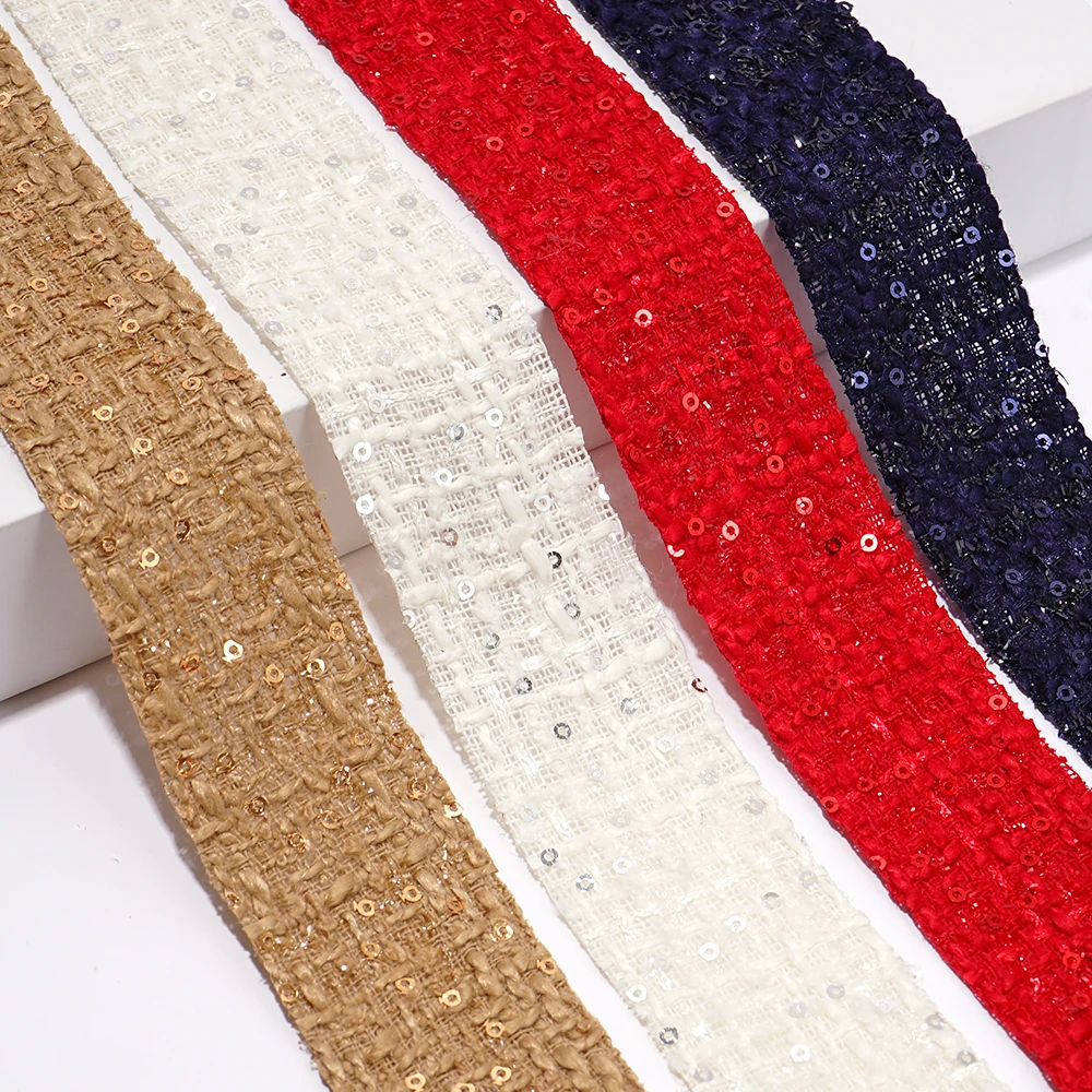 custom design sequin ribbon luxury flax