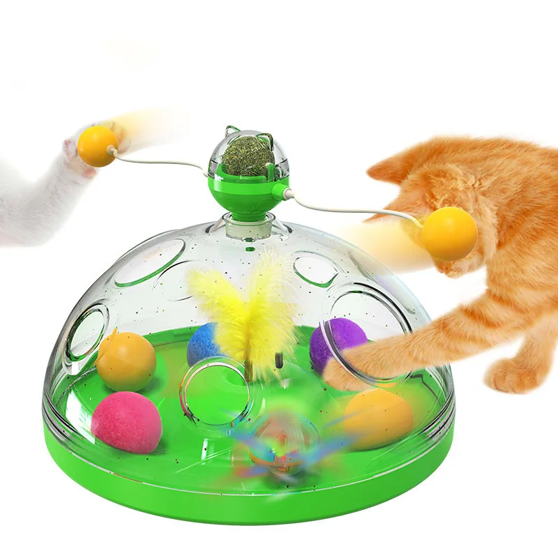 New Pet Supplies Manufacturer Wholesale Company Tease Cat Stick Hundred Treasure Box Cat Windmill Mint Ball Toys