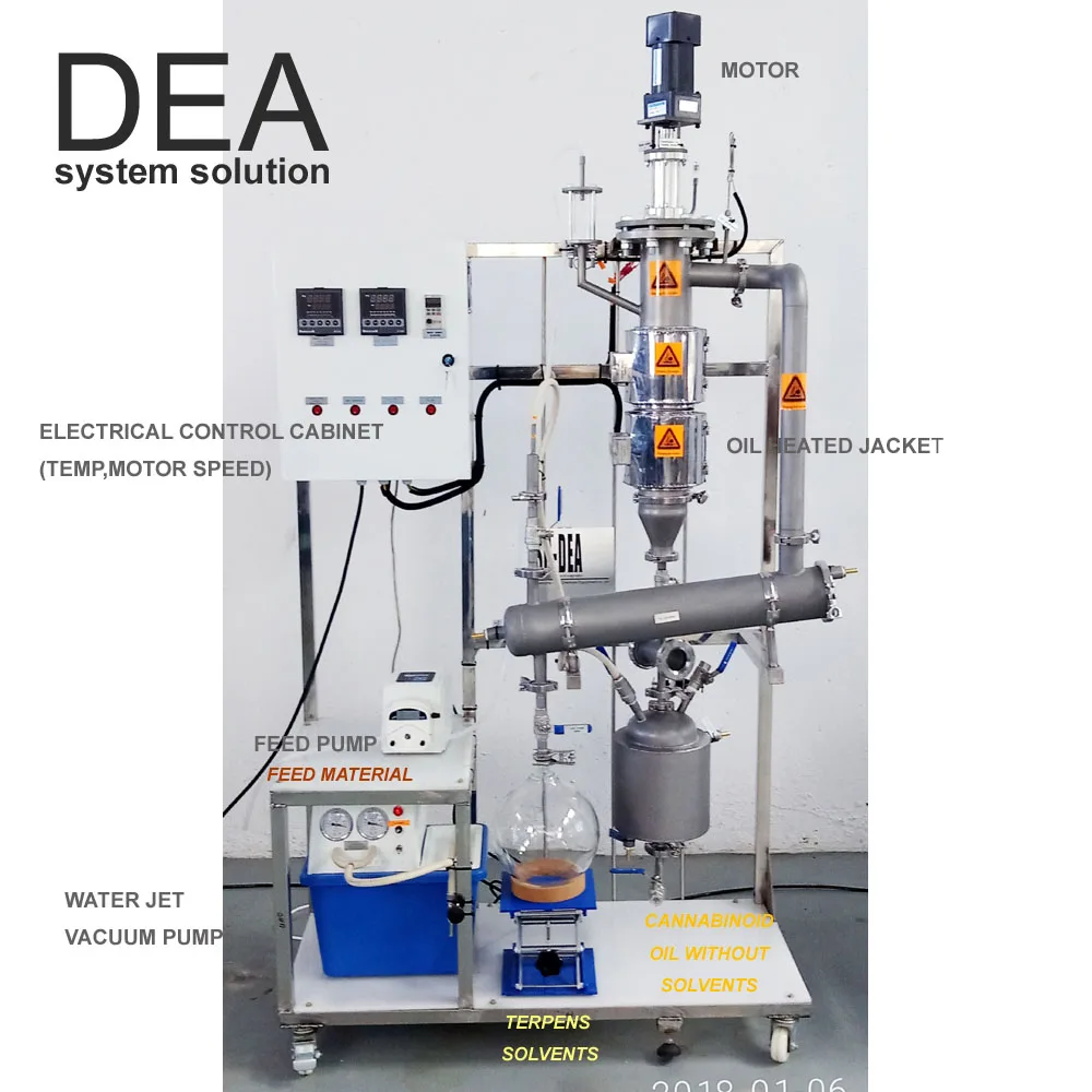 DEA-BML- 10  Food chemical concentration evaporation stainless steel wiped film evaporator  crude oil ethanol evaporation