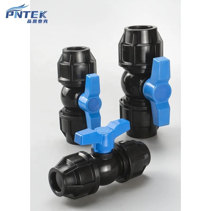 PNETK PN16 Double Union PP компрессионный шаровой клапан и фитинги для орошения аквакультуры