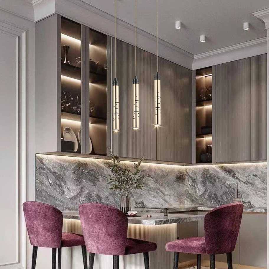 Nordic Modern Golden Chandeliers Fixtures Loft LED Hanging Pendant Lamp Bedroom Bar Droplight for Kitchen Restaurant Luxury Lamp