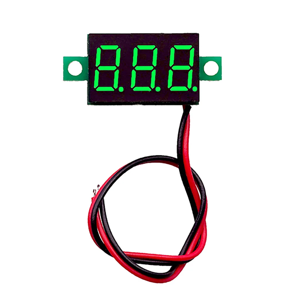 0.36 Inc 2 Wire 0.36' DC 4.5-30v 3 Display Voltmeter Mini LED Digital Voltage Meter Instrument Red/Blue/Green digital voltmeter